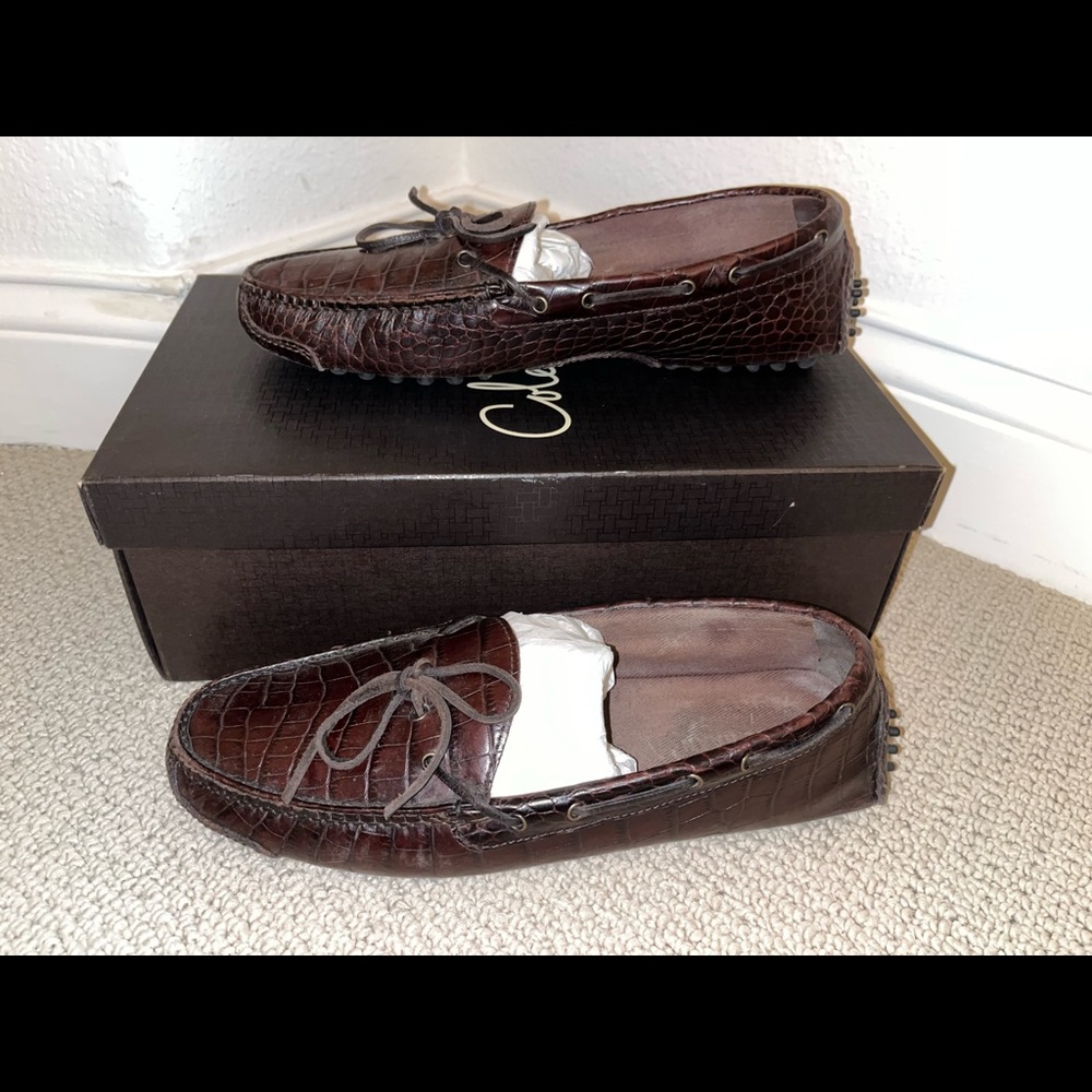 COLE HAAN DARK BROWN SLIP ON